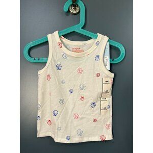 NEW NWT Toddler Girls' 18M Seashell Tank Top - Cat & Jack Relaxed Fit, Below Hip